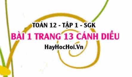 Bài 1 trang 13 Toán 12 tập 1 Cánh Diều